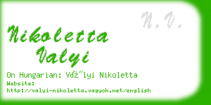 nikoletta valyi business card